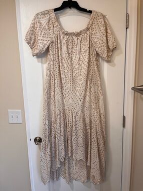 Finity Cream Eyelet Midi Dress